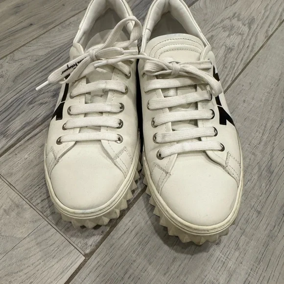 Salvatore Ferragamo Cube leather low-top sneakers size 8 - Picture 12 of 13